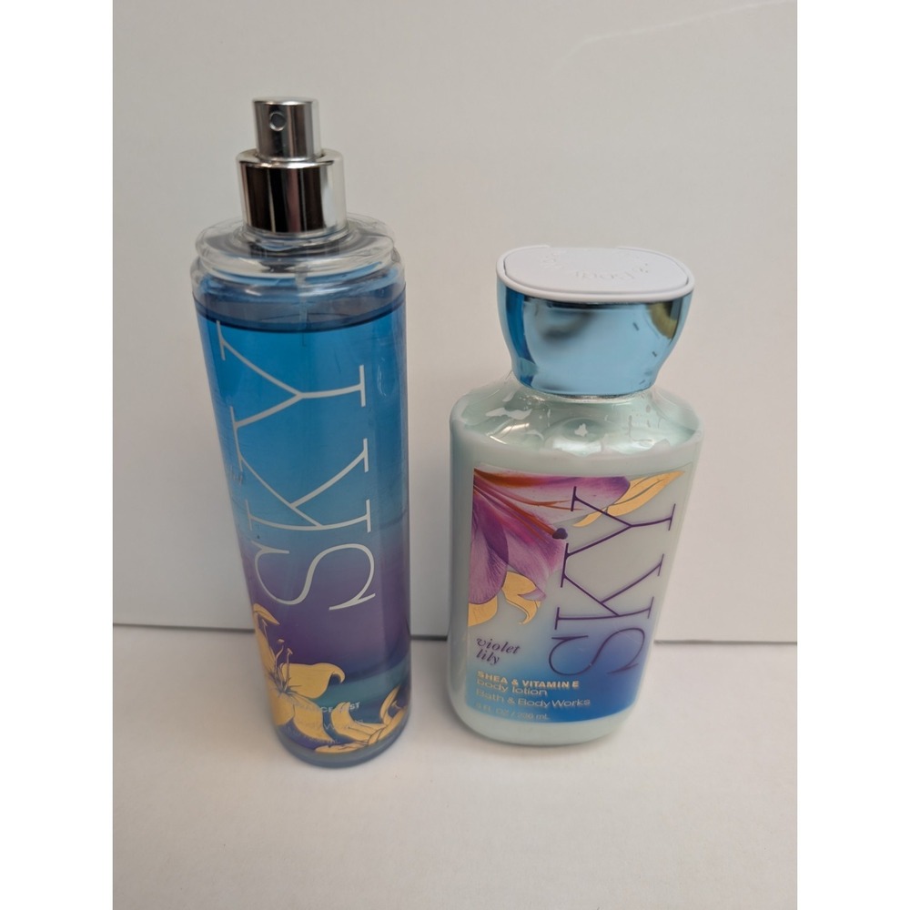 Bath & Body Works Sky Violet Lily Fragrance Mist and Body Lotion Set Testers